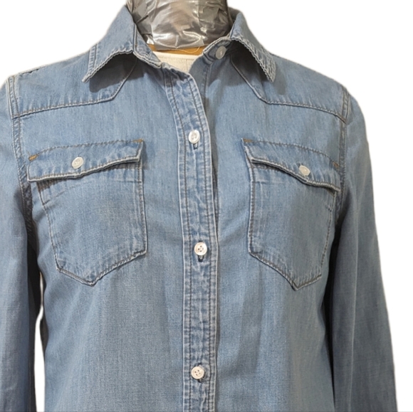 Driftwood Lana Western Embroidered Aztec Denim Button Shirt...Size Small - Picture 3 of 9